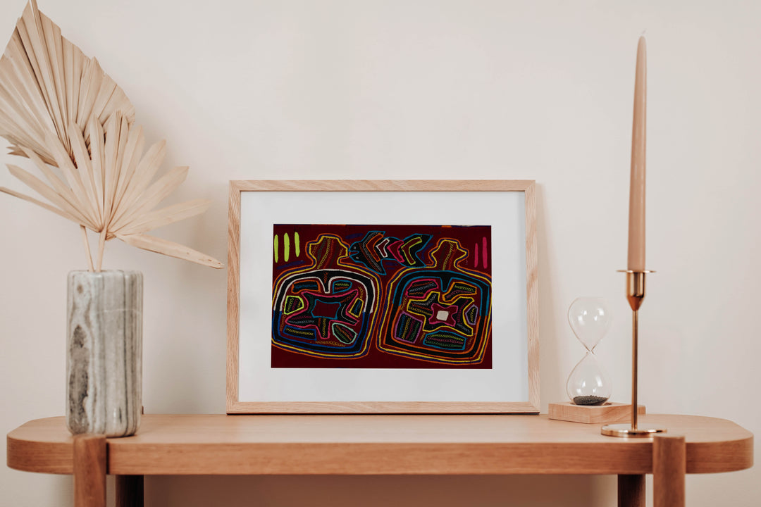 Traditional Multi-Color Fish And Jug Mola