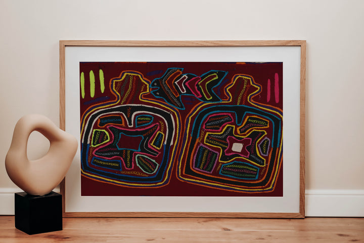 Traditional Multi-Color Fish And Jug Mola