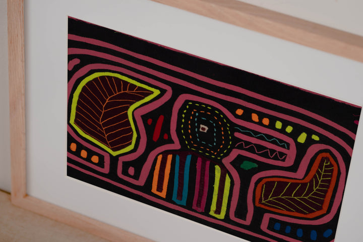Traditional Pink And Yellow Bird Mola