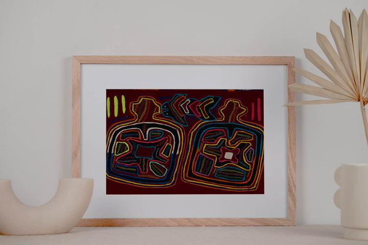 Traditional Multi-Color Fish And Jug Mola