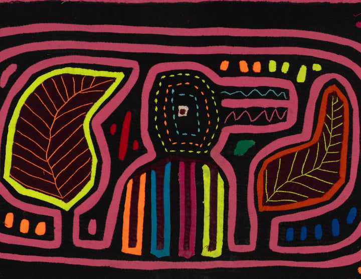 Traditional Pink And Yellow Bird Mola