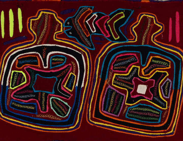 Traditional Multi-Color Fish And Jug Mola