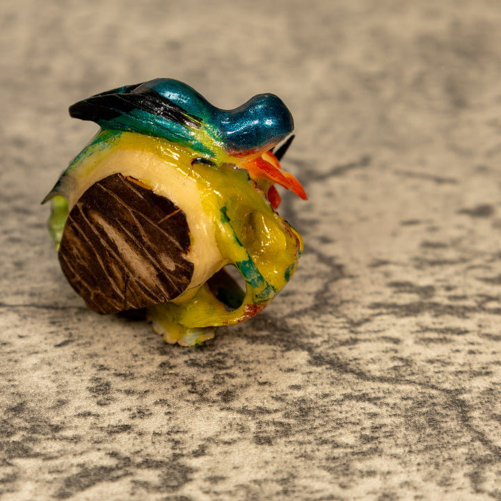 2 Hummingbirds With Flower Tagua Nut Carving