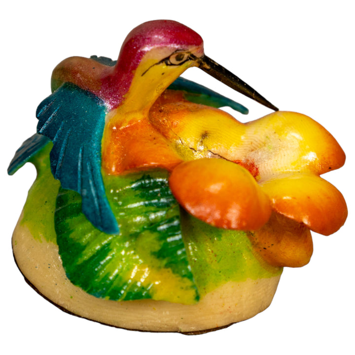 Hummingbird With Flower Tagua Nut Carving