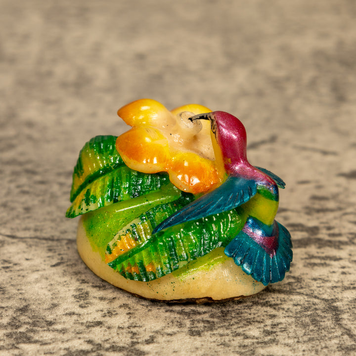 Hummingbird With Flower Tagua Nut Carving