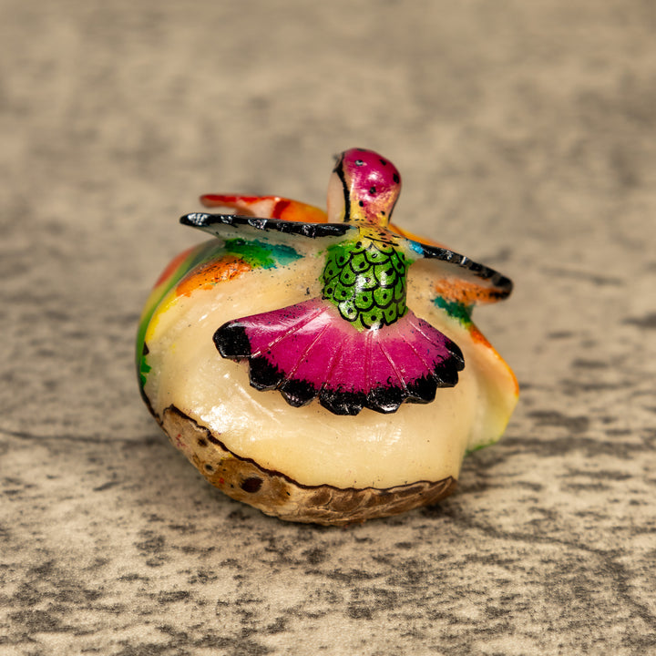 Hummingbird With Flower Tagua Nut Carving