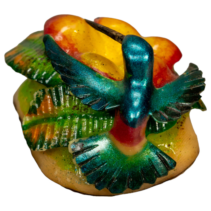 Hummingbird With Flower Tagua Nut Carving