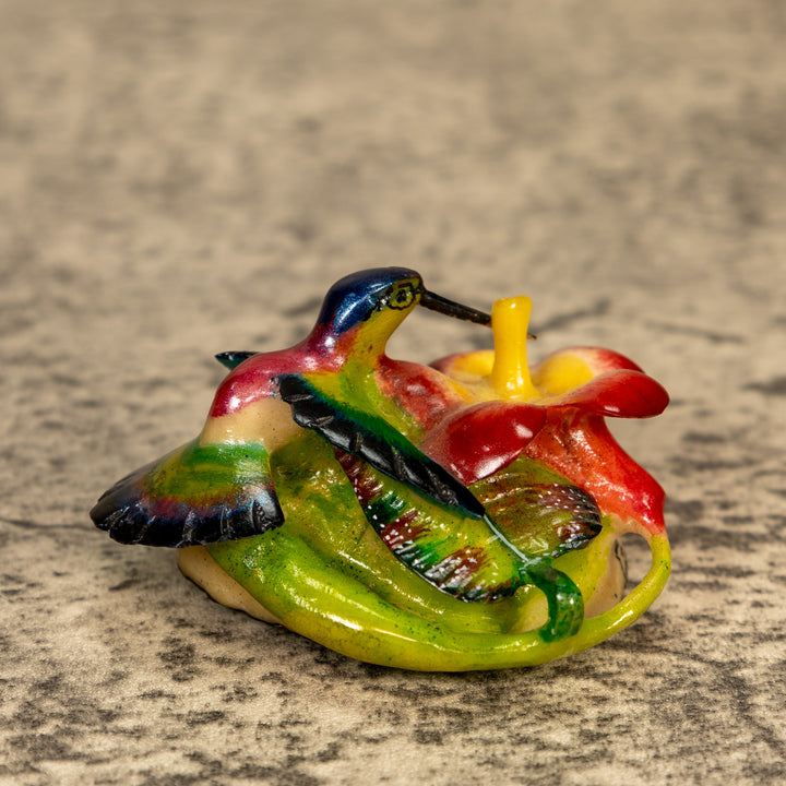 Hummingbird With Flower Tagua Nut Carving