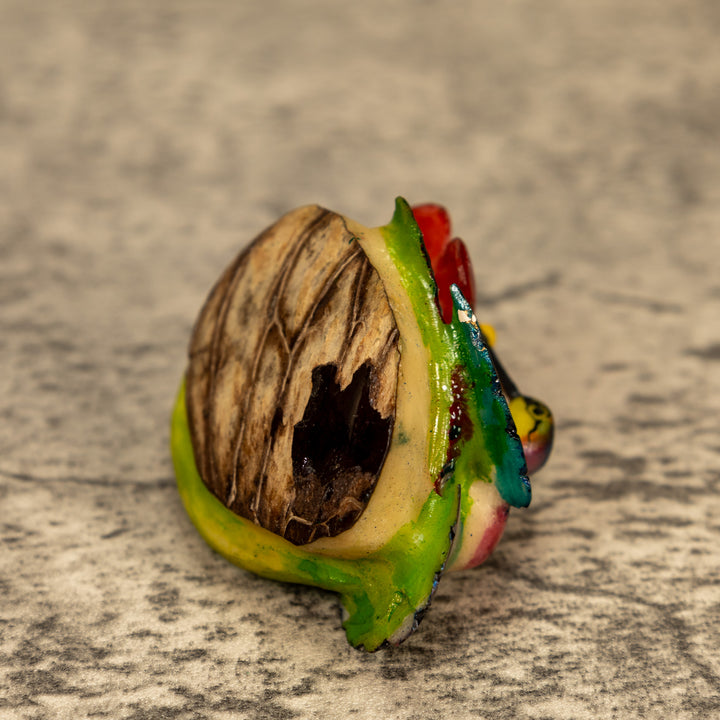 Hummingbird With Flower Tagua Nut Carving