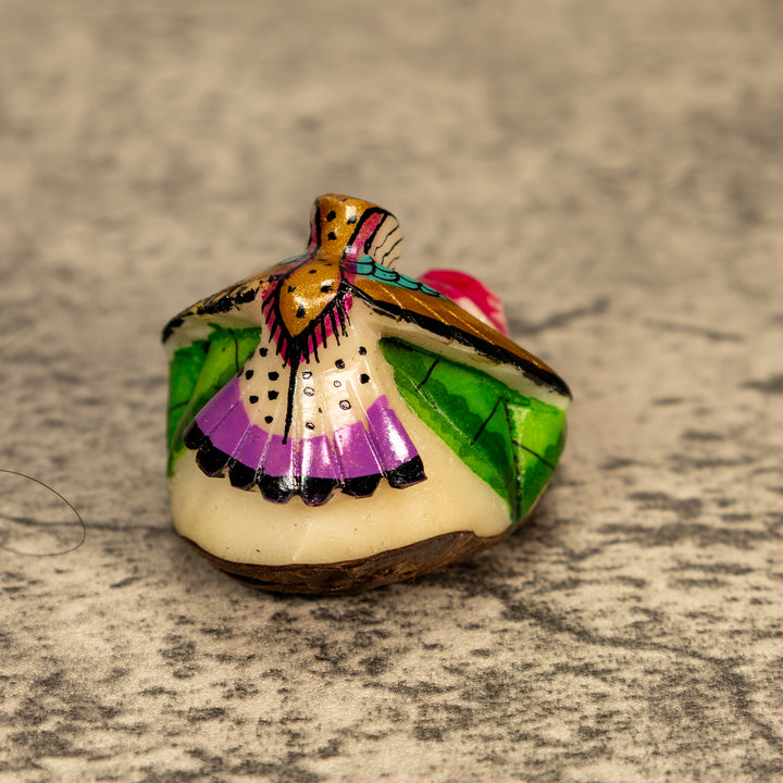 Hummingbird With Flower Tagua Nut Carving