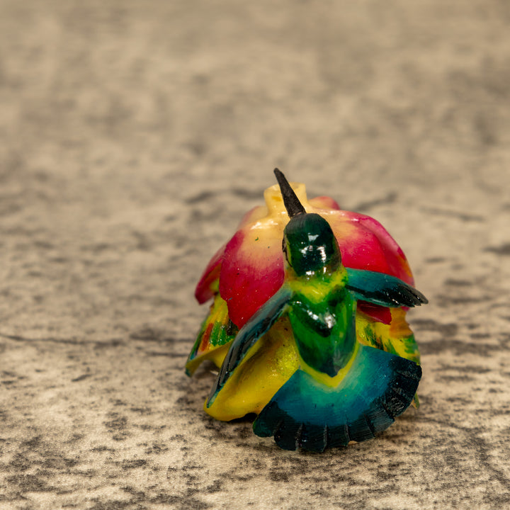 Hummingbird With Flower Tagua Nut Carving