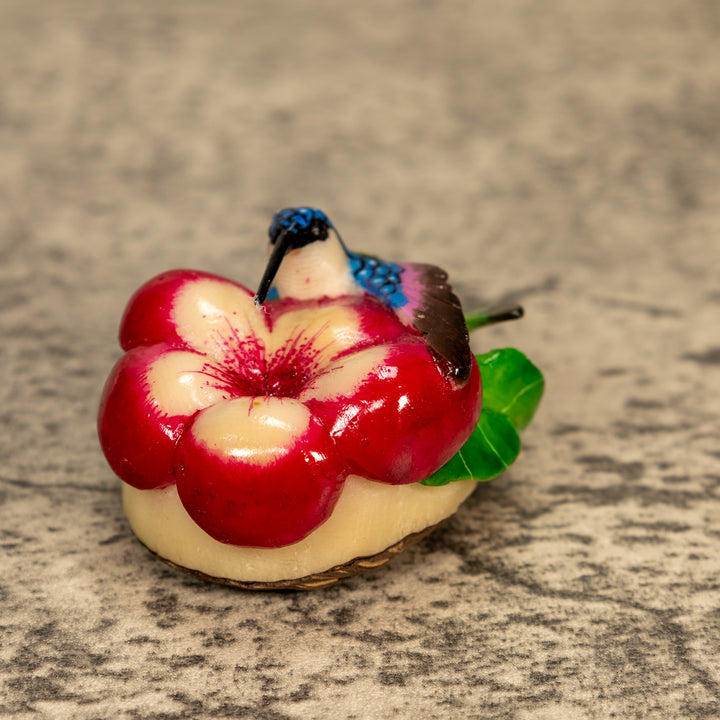 Hummingbird With Flower Tagua Nut Carving