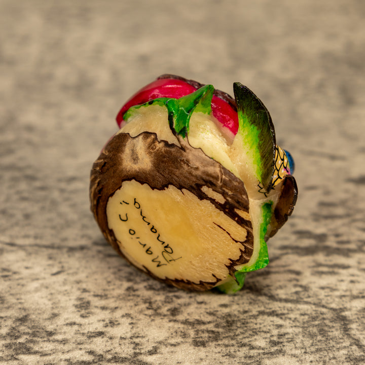 Hummingbird With Flower Tagua Nut Carving