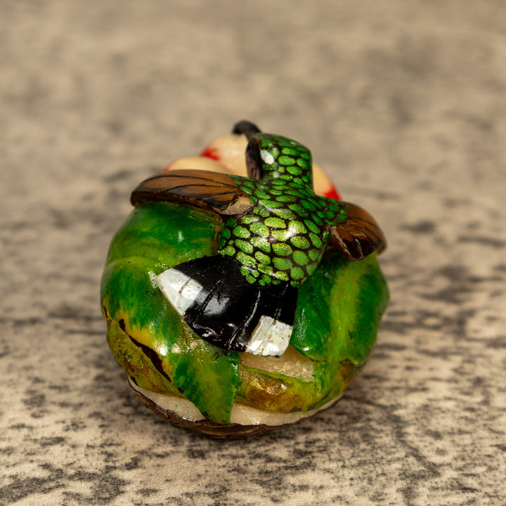 Hummingbird With Flower Tagua Nut Carving
