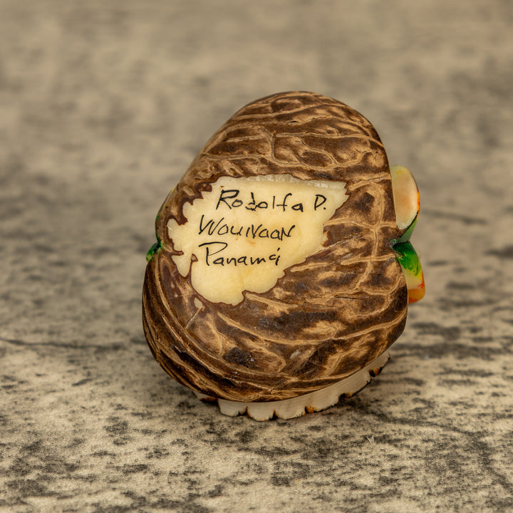 Hummingbird With Flower Tagua Nut Carving