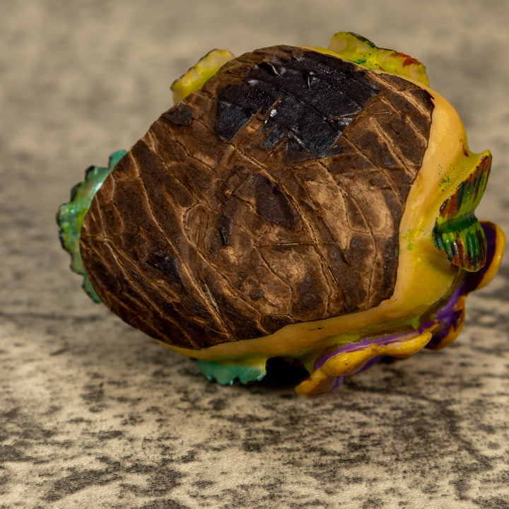 Hummingbird With Flower Tagua Nut Carving