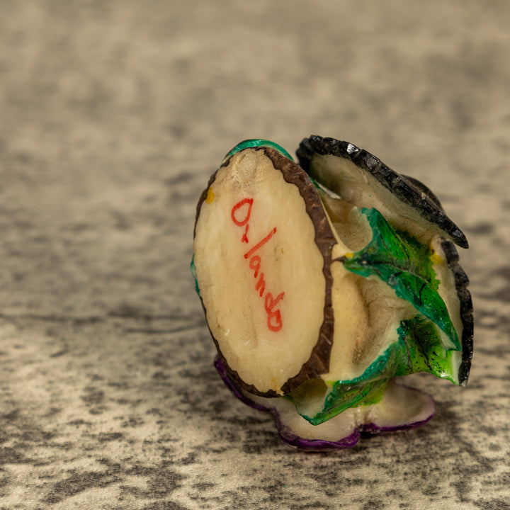 Hummingbird With Flower Tagua Nut Carving