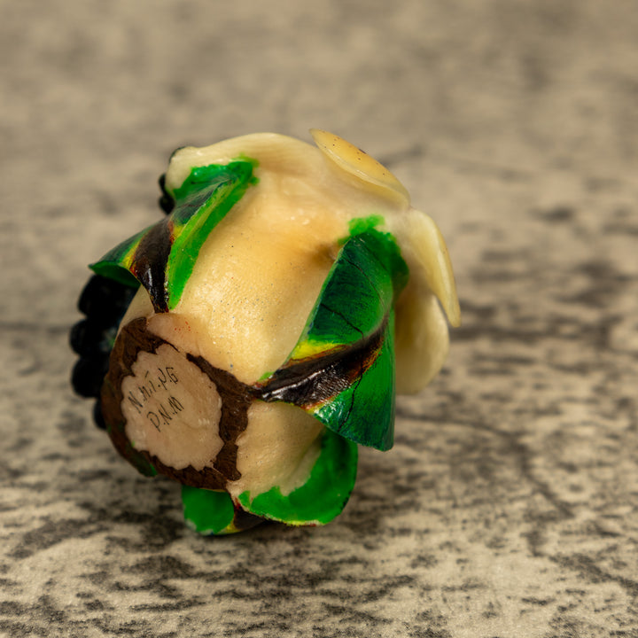 Hummingbird With Flower Tagua Nut Carving