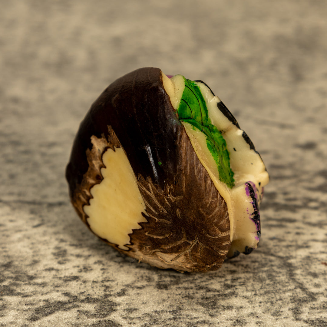 Hummingbird With Flower Tagua Nut Carving