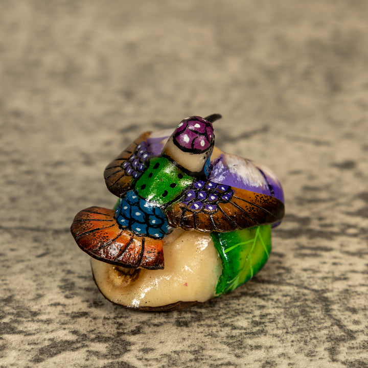 Hummingbird With Flower Tagua Nut Carving