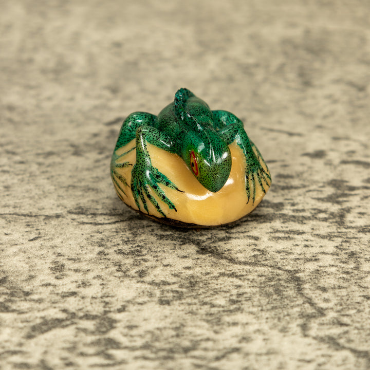 Green Iguana Lizard Tagua Nut Carving