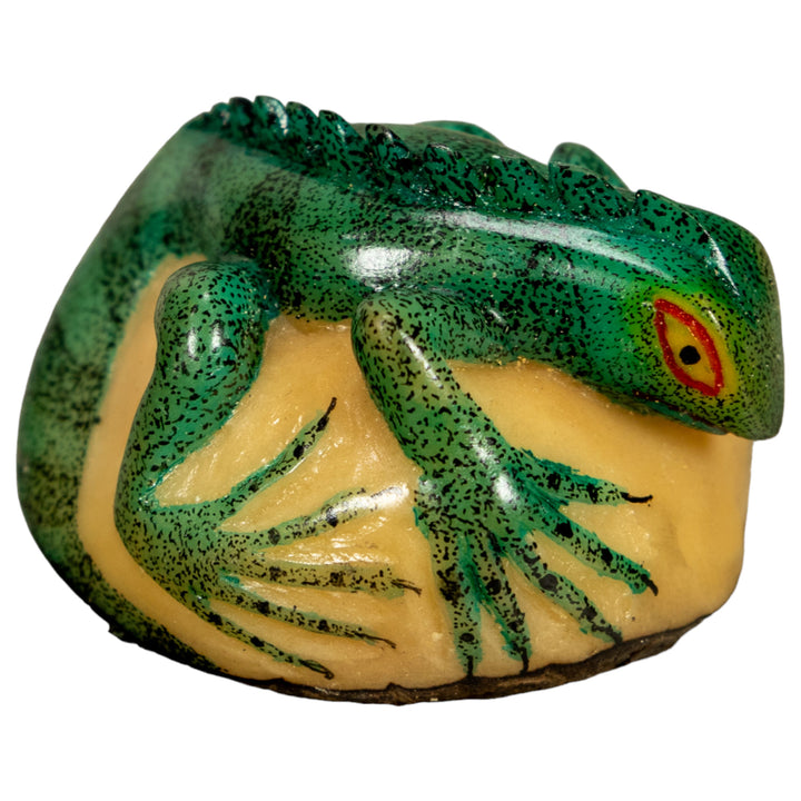 Green Iguana Lizard Tagua Nut Carving