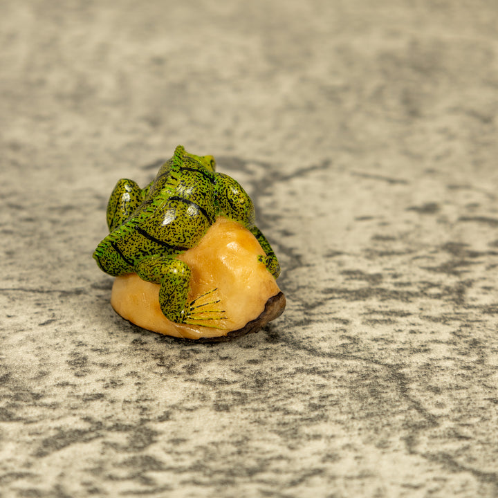 Green Iguana Lizard Tagua Nut Carving