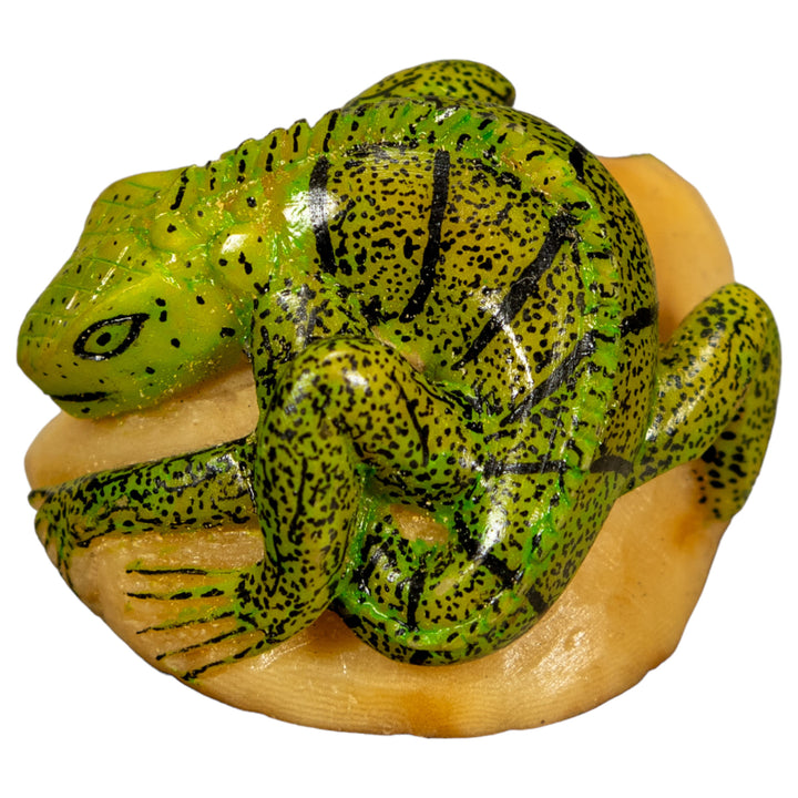 Green Iguana Lizard Tagua Nut Carving