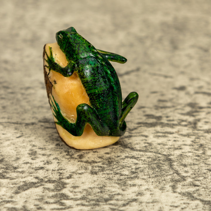 Green Iguana Lizard Tagua Nut Carving