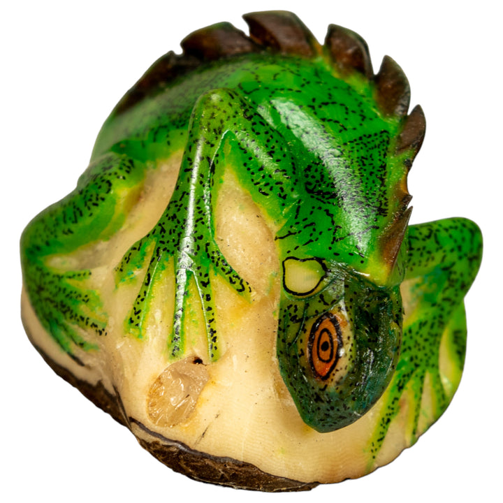 Green Iguana Lizard Tagua Nut Carving