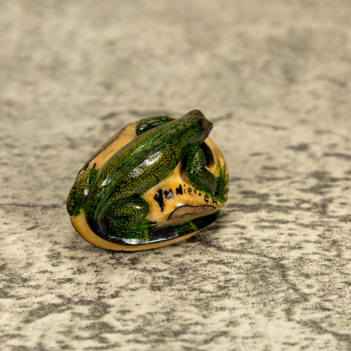 Green Iguana Lizard Tagua Nut Carving
