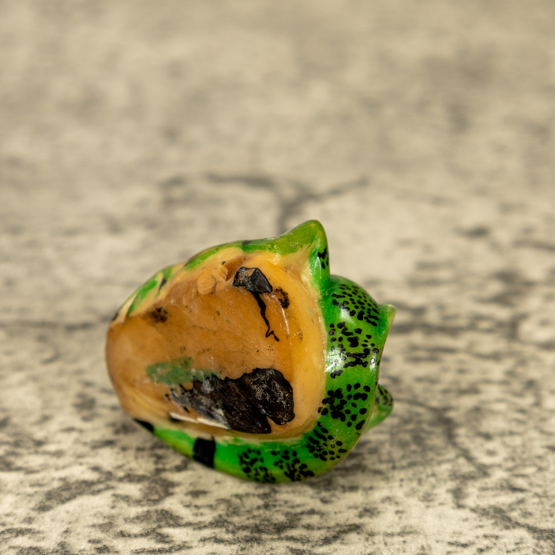 Green Iguana Lizard Tagua Nut Carving