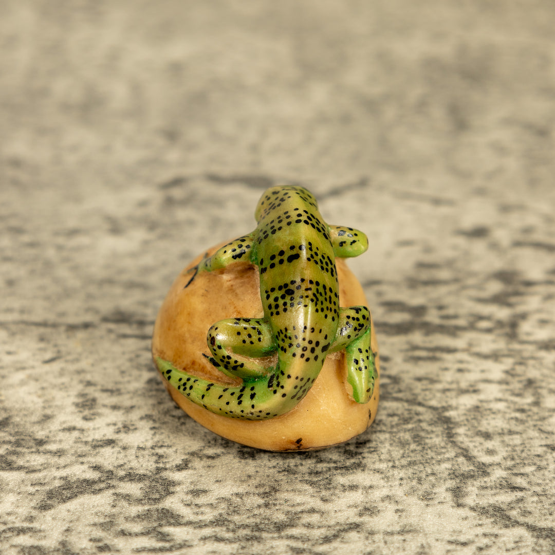 Green Iguana Lizard Tagua Nut Carving