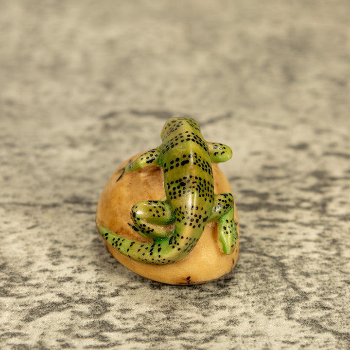 Green Iguana Lizard Tagua Nut Carving