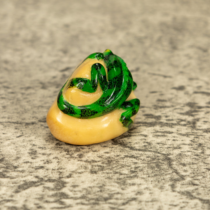 Green Iguana Lizard Tagua Nut Carving