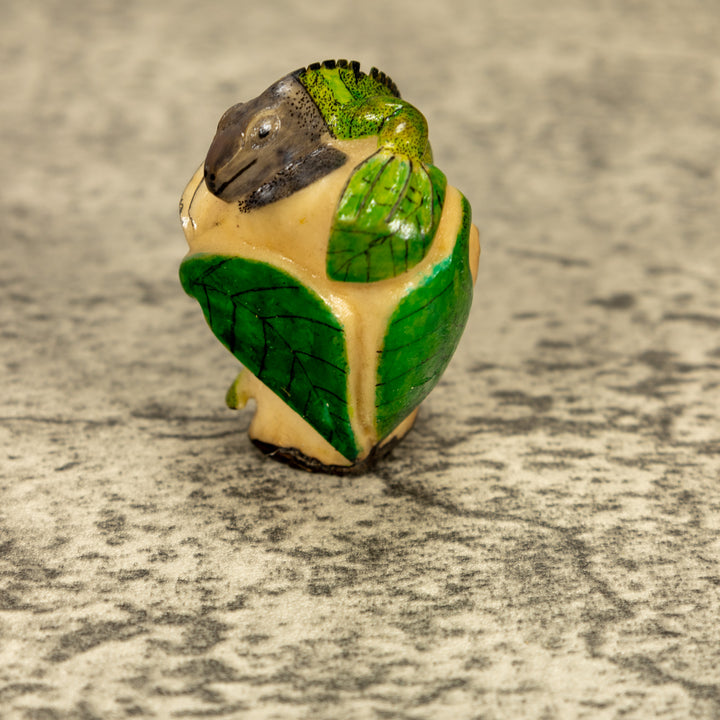 Green Iguana Lizard Tagua Nut Carving
