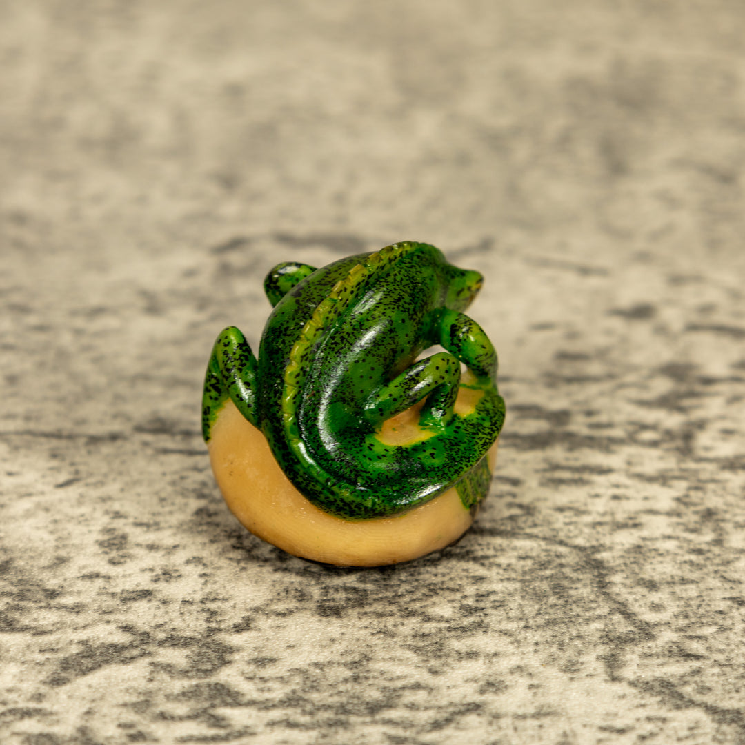 Green Iguana Lizard Tagua Nut Carving