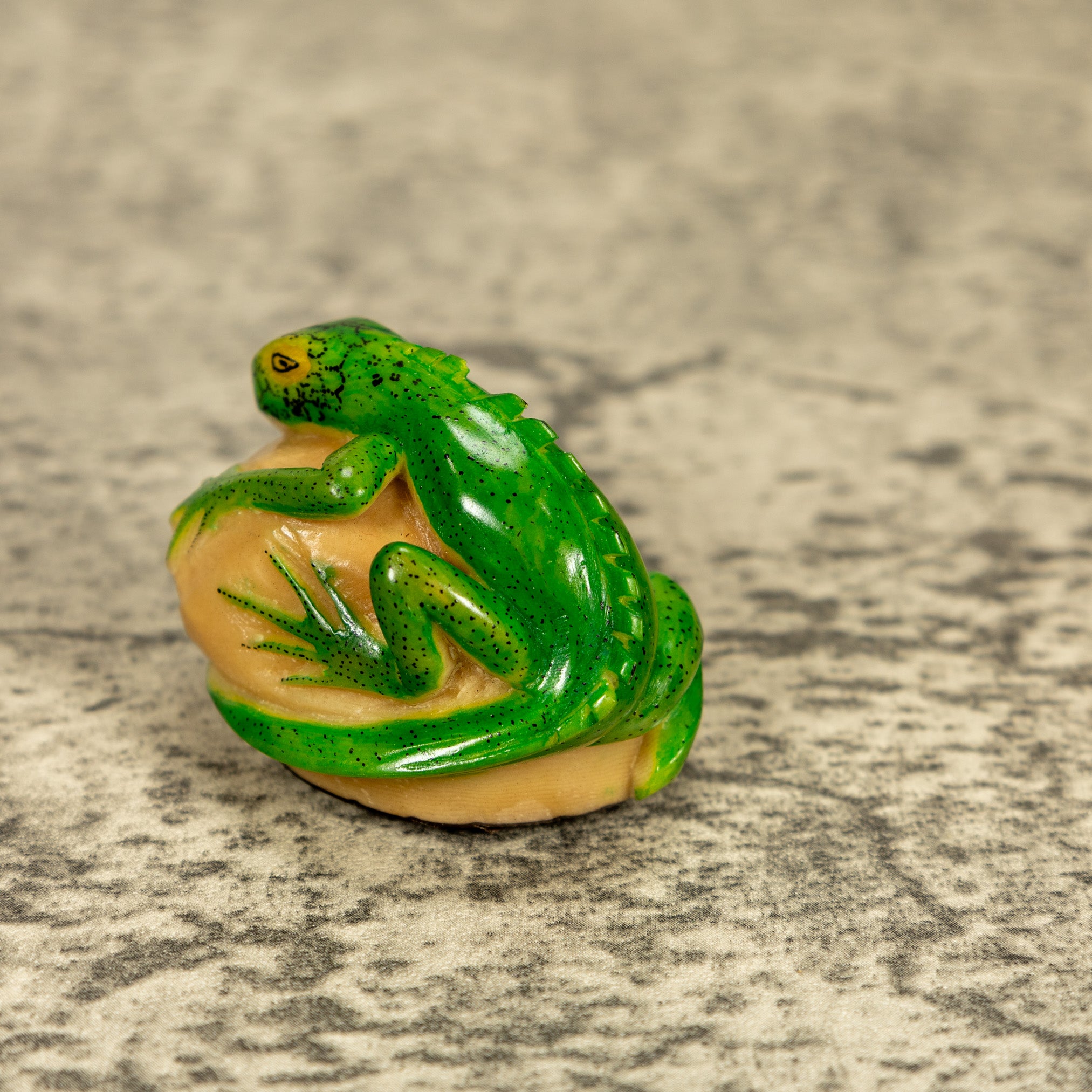 Green Iguana Lizard Tagua Nut Carving