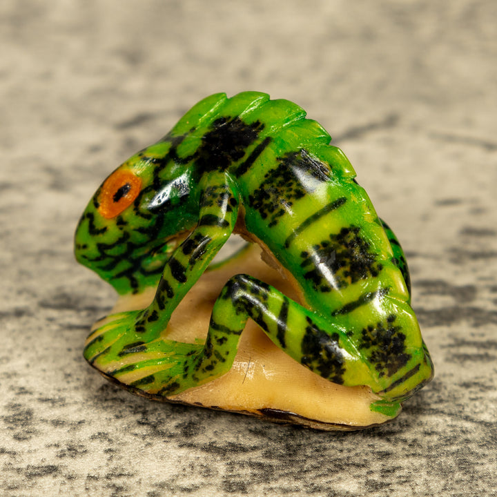 Green Iguana Lizard Tagua Nut Carving