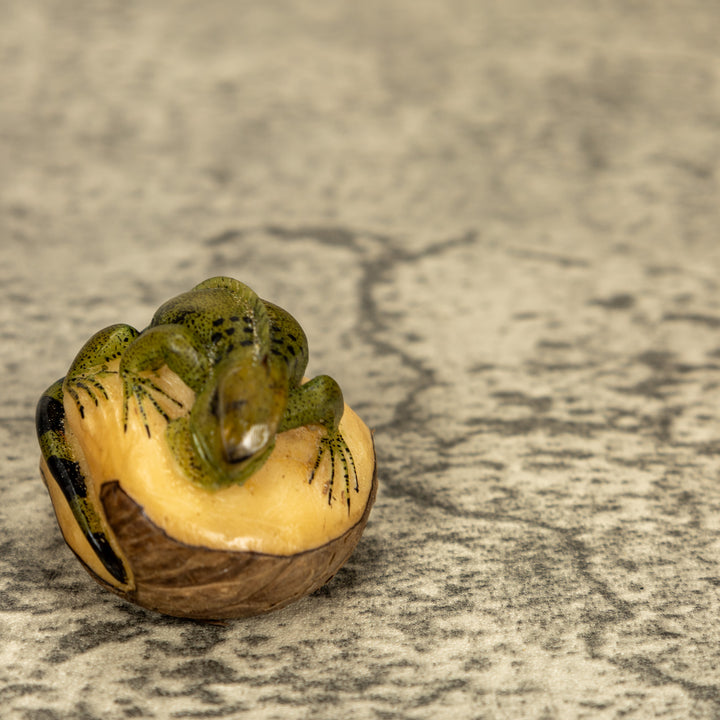 Green Iguana Lizard Tagua Nut Carving