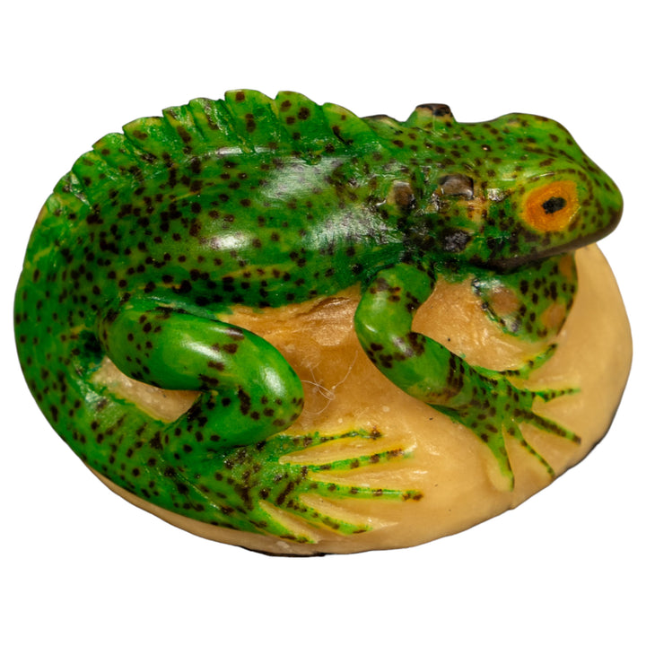 Green Iguana Lizard Tagua Nut Carving