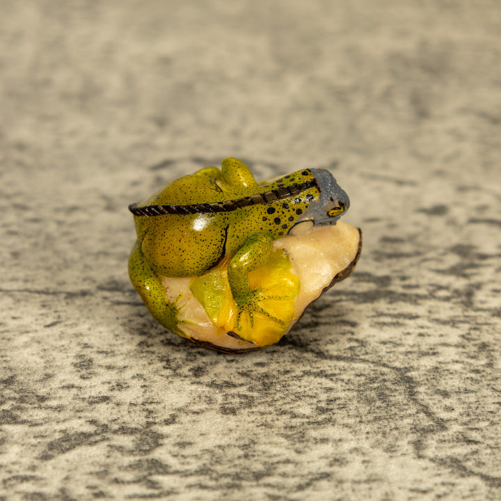 Green Iguana Lizard Tagua Nut Carving