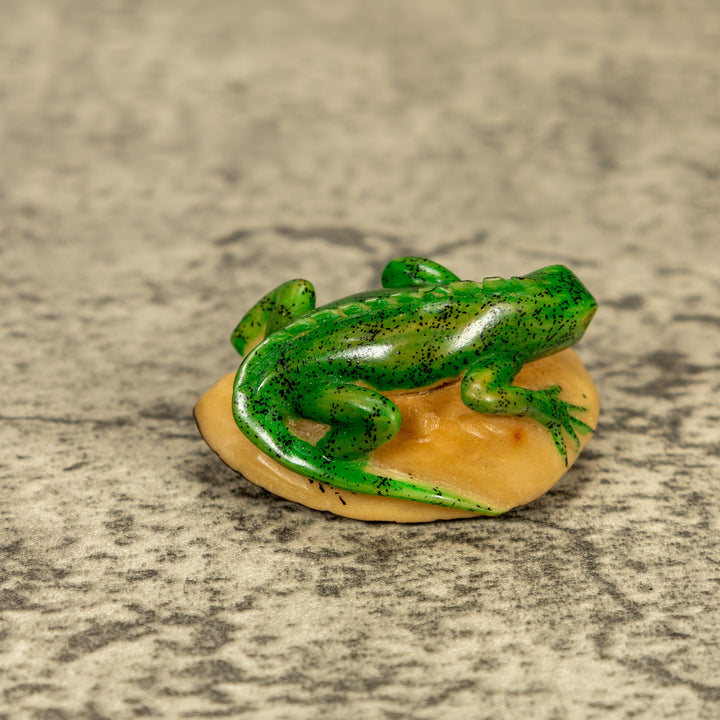 Green Iguana Lizard Tagua Nut Carving