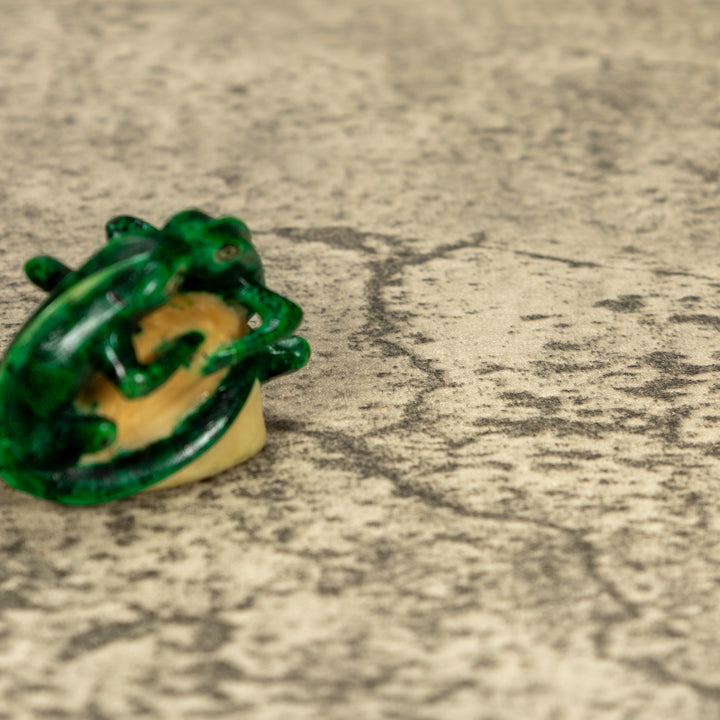 2 Green Iguana Lizard Tagua Nut Carving