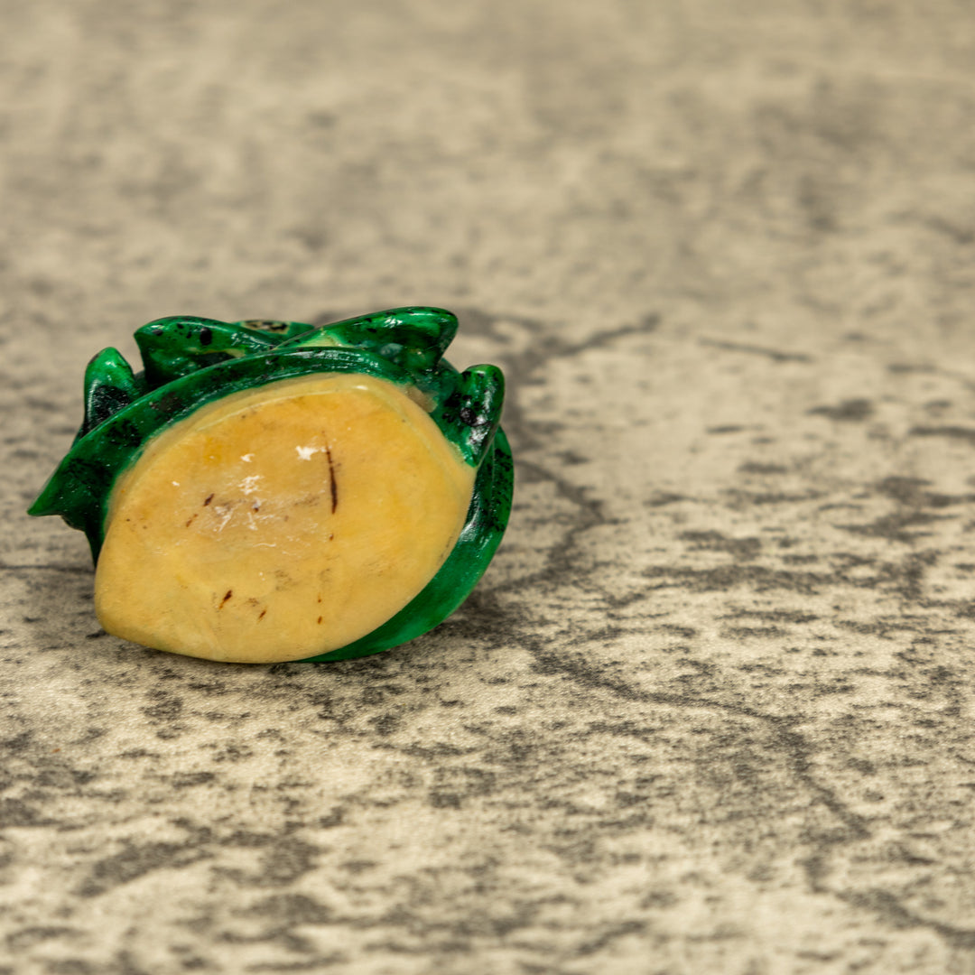 2 Green Iguana Lizard Tagua Nut Carving