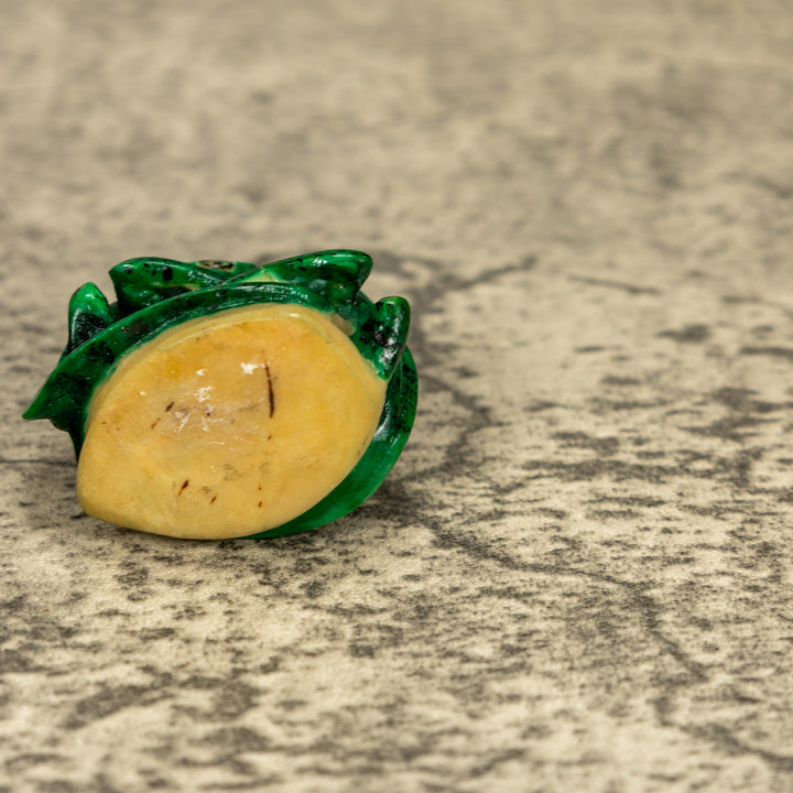 2 Green Iguana Lizard Tagua Nut Carving