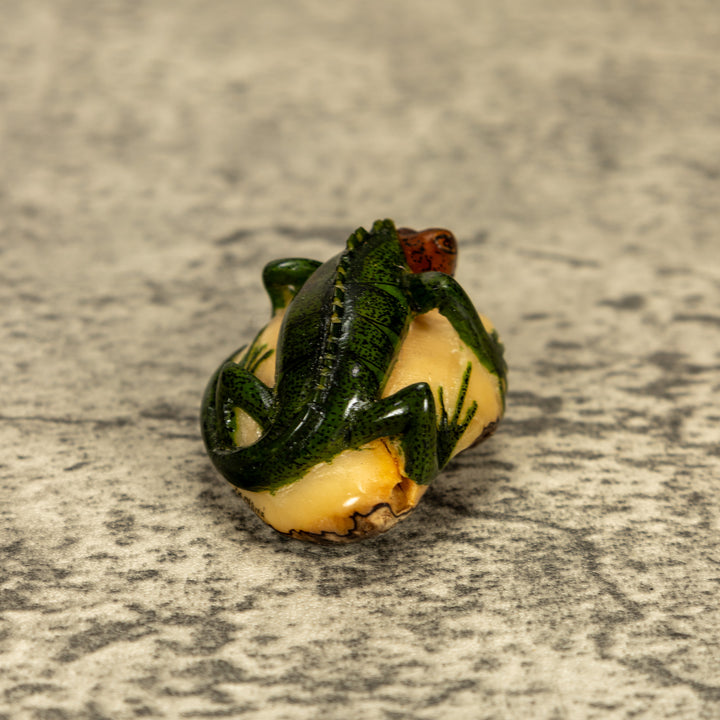 Green Iguana Lizard Tagua Nut Carving
