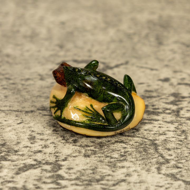 Green Iguana Lizard Tagua Nut Carving