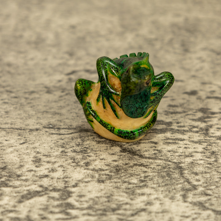 Green Iguana Lizard Tagua Nut Carving