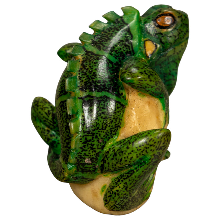 Green Iguana Lizard Tagua Nut Carving